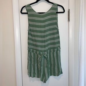 MINKPINK Green Stripped Romper